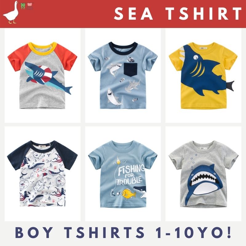 Boy Tshirt, Shark Top Whale Shirt Fish Sea Animals, Local Seller Fast  Delivery!
