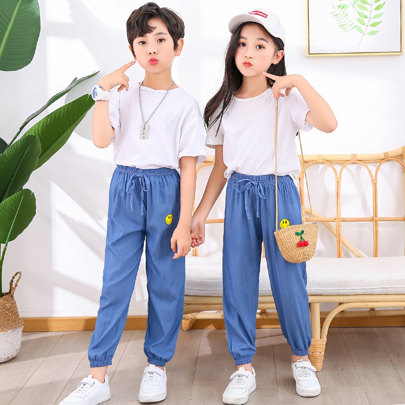 2-14 Years Girls Knee Length Kid Fifth Pants Candy Color Children