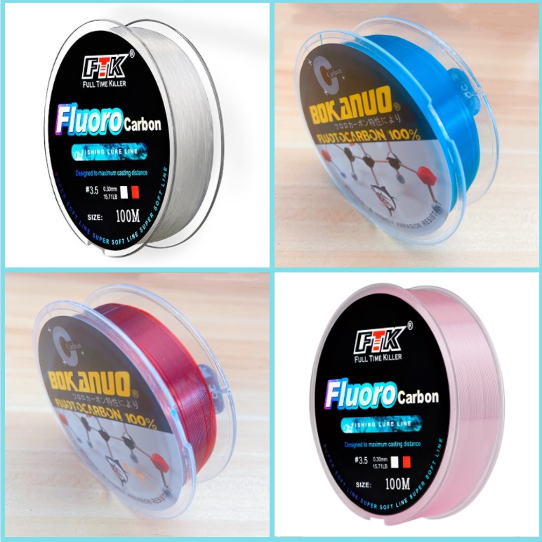 Fluorocarbon Fishing Line 100M 4-34LB Carbon Fiber Leader Line Fly Fishing  Wire Monofilament Carp Wire Leader Line