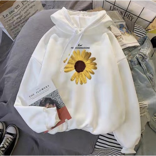 White on sale sunflower hoodie