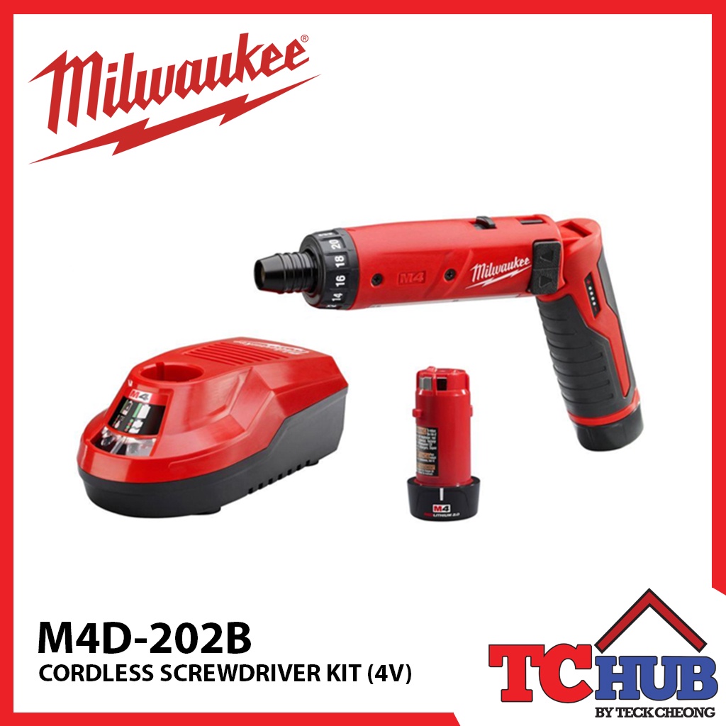 Milwaukee M4D 202B Cordless Screwdriver Kit 4V Shopee Singapore