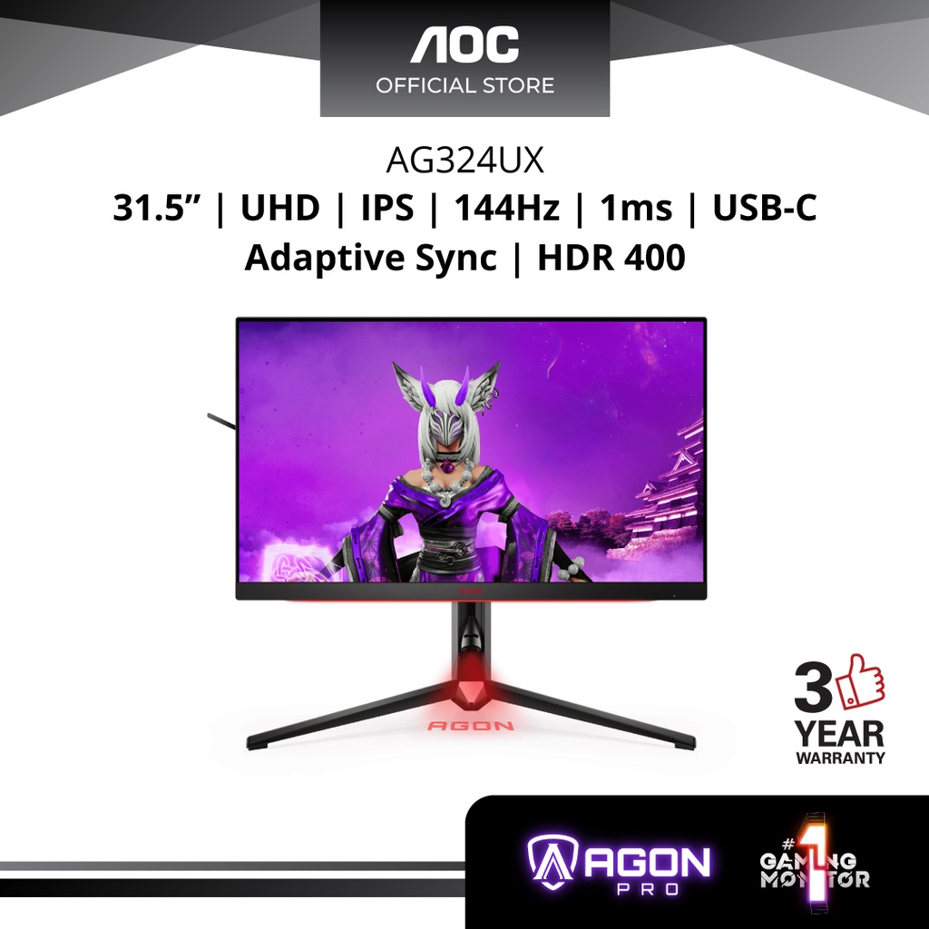 AOC AG324UX 31.5 4K UHD 144 Hz Gaming Monitor