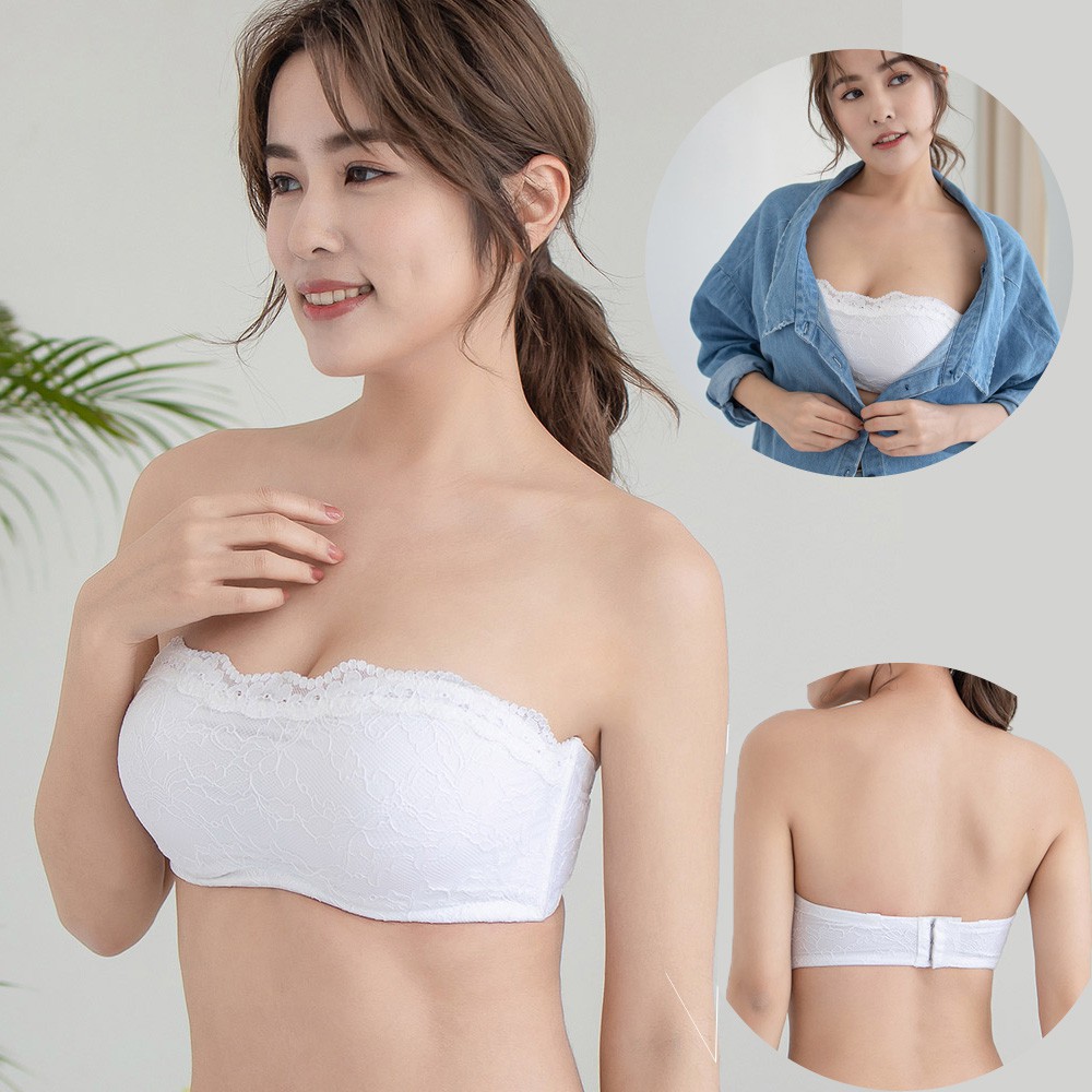 BEAULACE】 Lace Bandeau Bra Sexy Tube Top Strapless Bra Plus Size