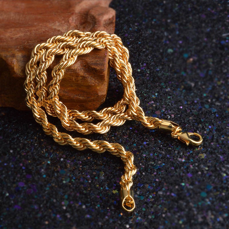 Gold plated sale rope necklace