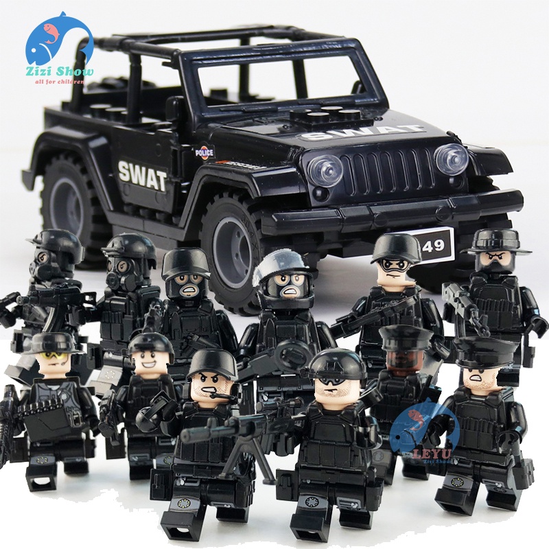 Lego swat truck with squad 3D model