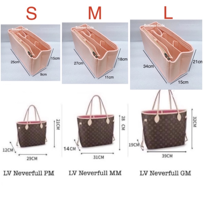 🇸🇬 SG instock Bag Insert, Organisers Suitable for LV Neverfull PM, MM, GM