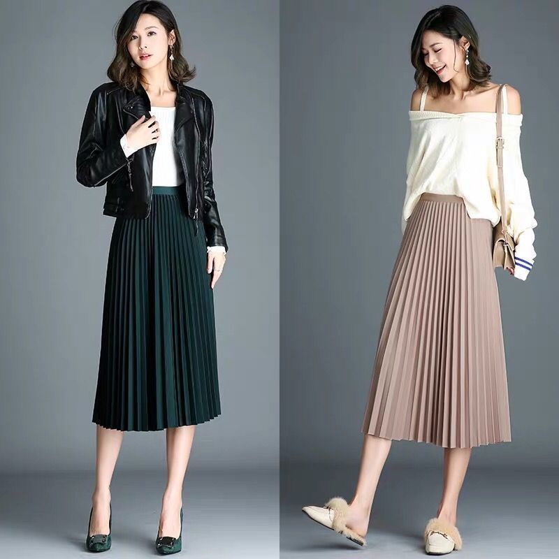 Elastic waist outlet plus skirt