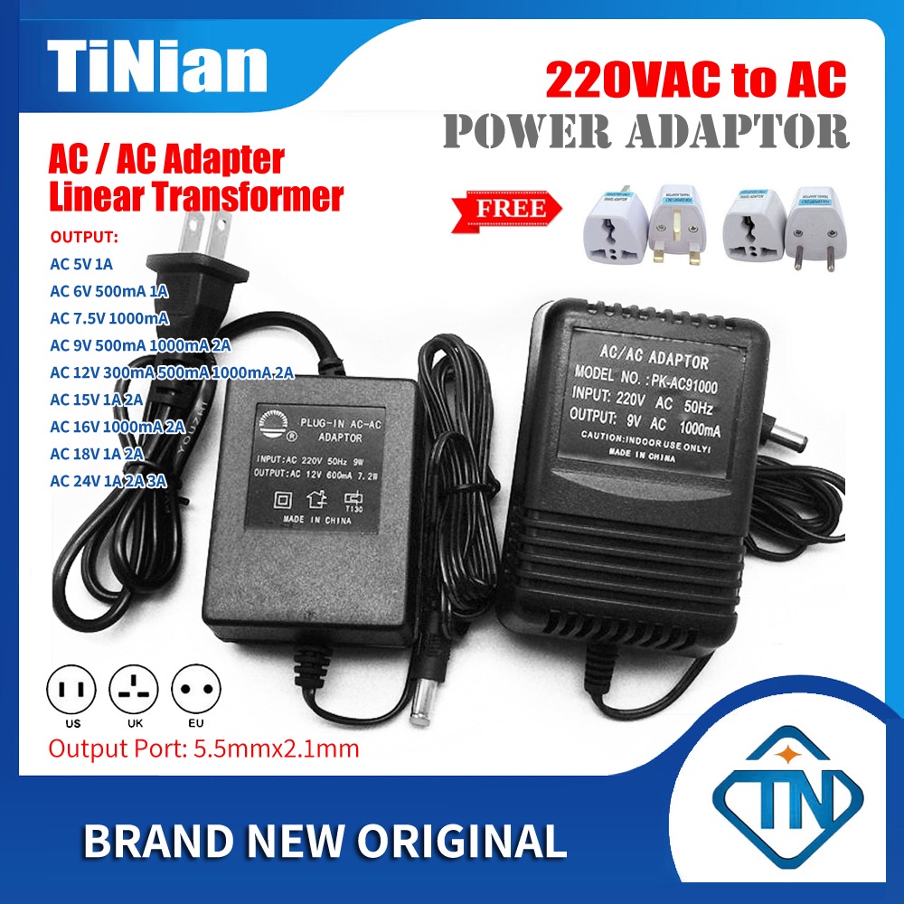 220V AC to AC 15V 16V 18V 24V 600mA 1000mA 2000mA 1A 2A 3A 18VAC 24VAC Adapter  Linear Transformer AC/AC Adaptor Power Supply
