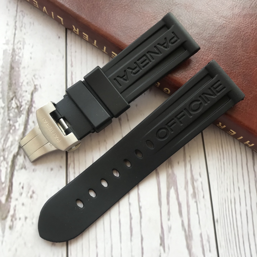 Alternative Panerai Male Natural Rubber Silicone Strap 24mm Fat