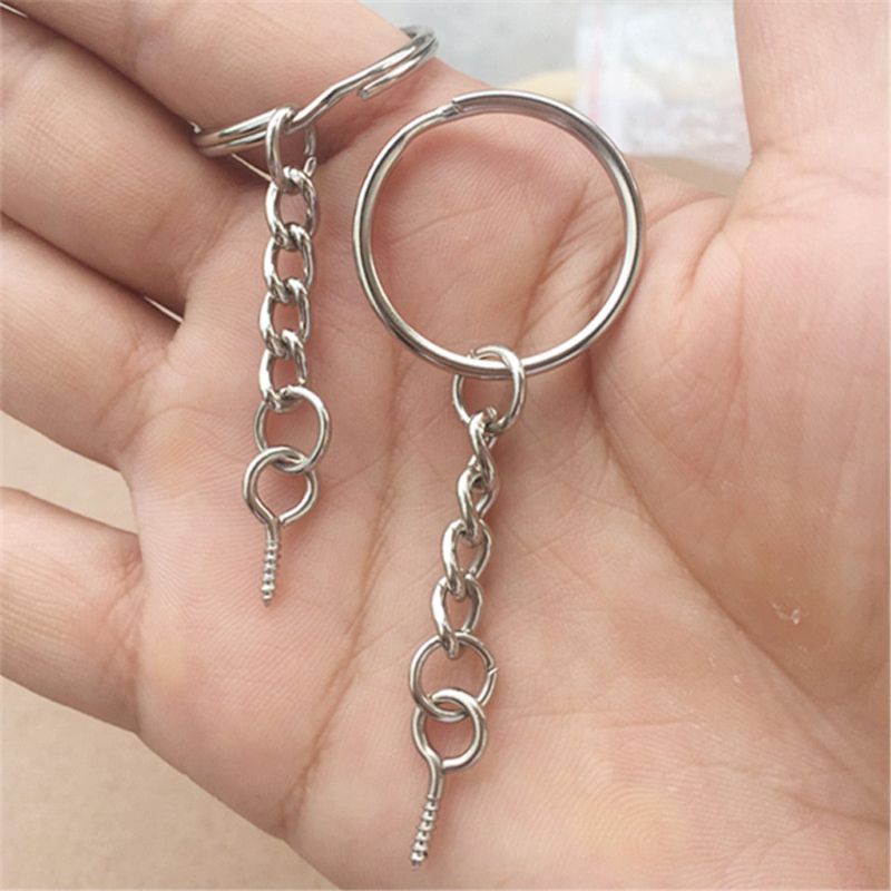 20pcs Adjustable Metal DIY Keychain Base With 20pcs Split Jump Rings, For  DIY Keychains Making