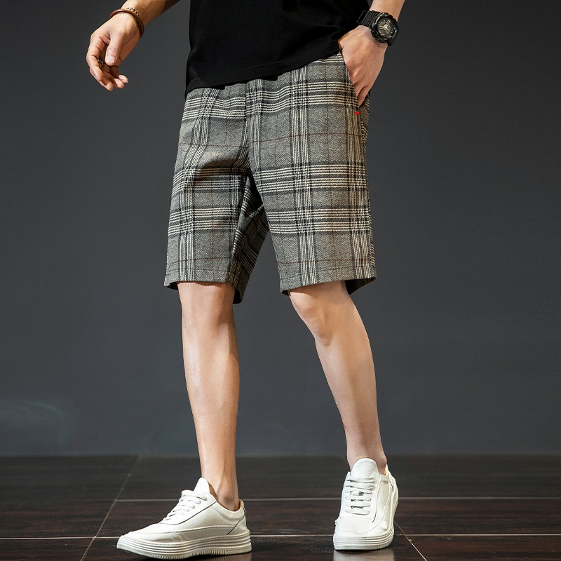 Mens grey checked on sale shorts