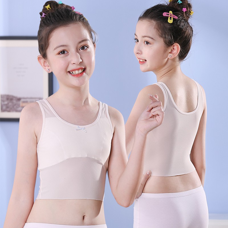 Summer For Kids Tank Tops 4pcs/bag Vest Girls Cotton Underwear Training Bras  Young Girl Bra Puberty Clothing