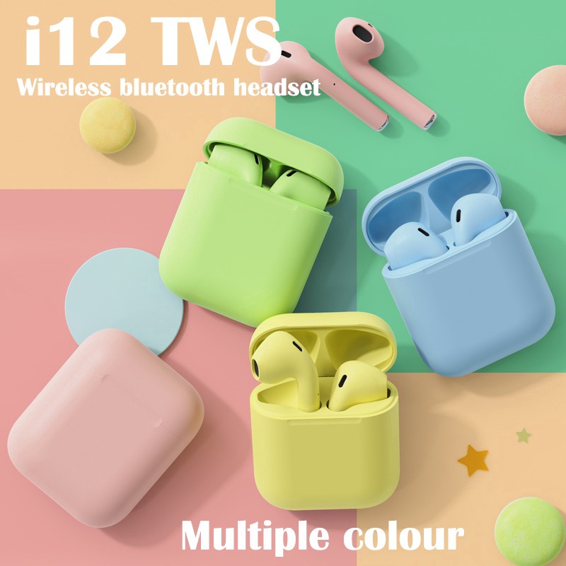 COD Cute 6 Color TWS i12 Wireless Earphone Bluetooth Earphones