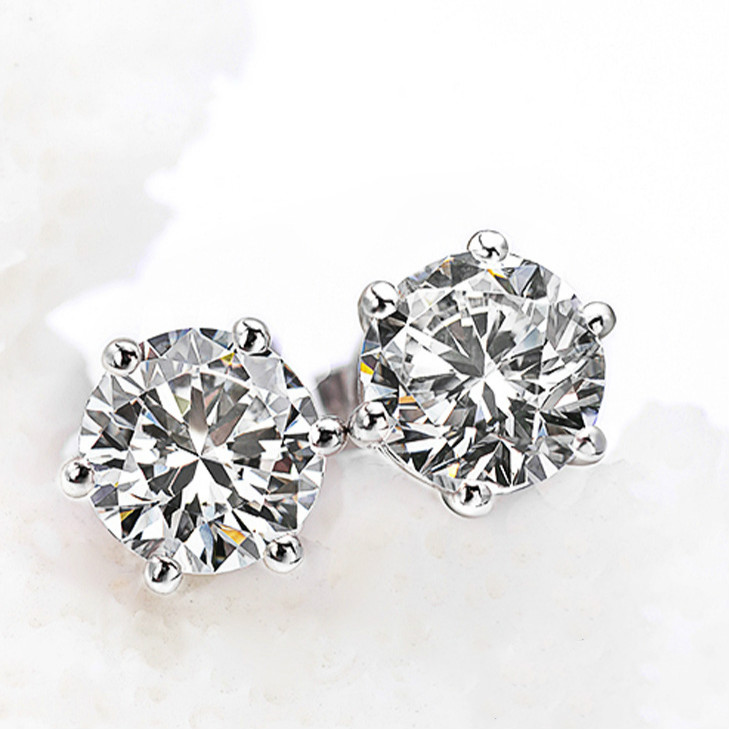 Men's 2 carat diamond on sale earrings