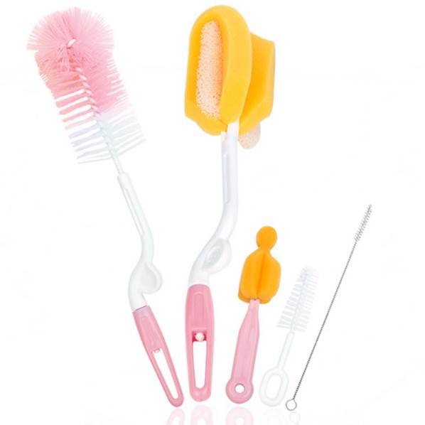 3pcs Sponge Cleaning Bottle Brush Soft Baby Bottle Cleaner Brush With  Adjustable