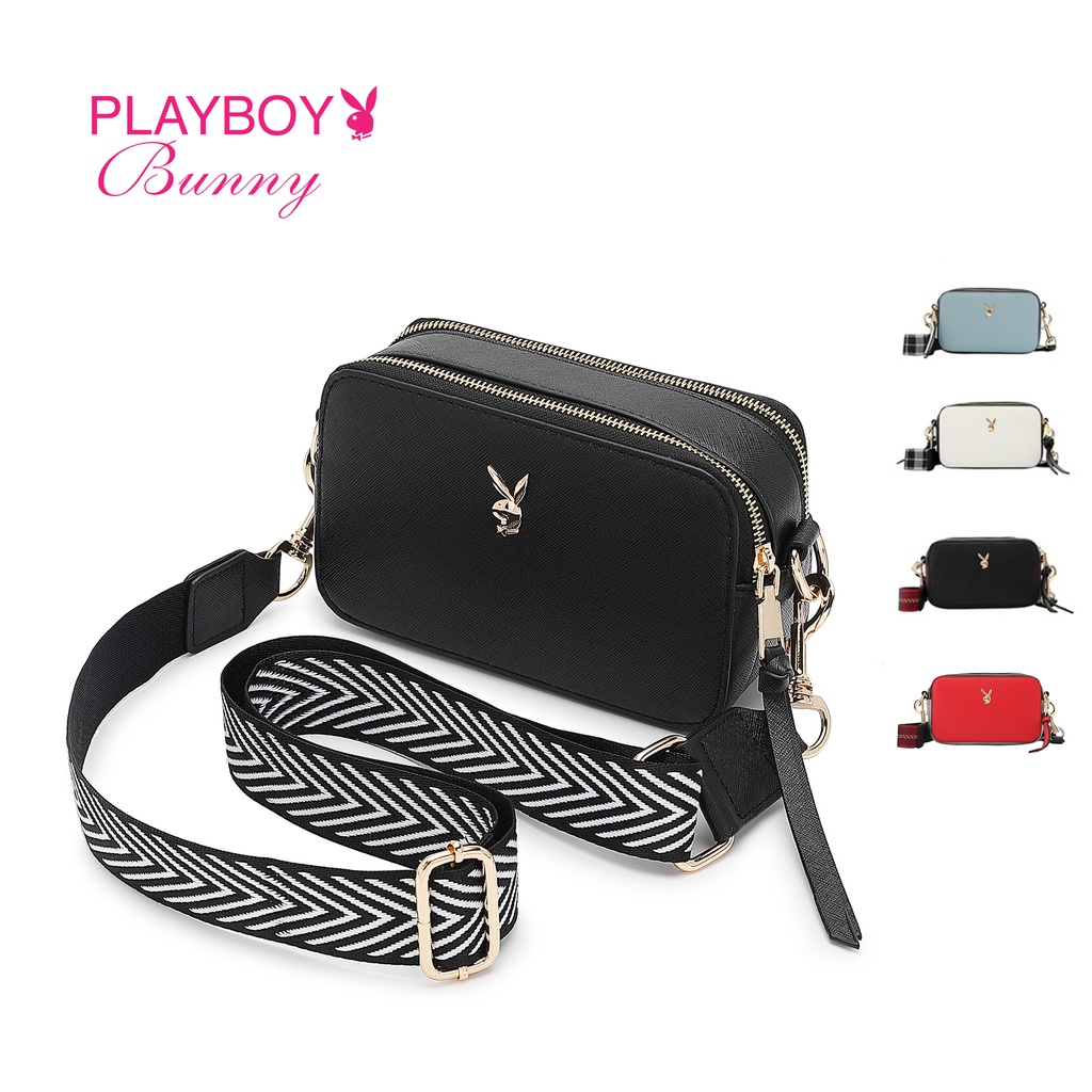 PLAYBOY BUNNY Ladies Monogram Sling Bag BRZ 7621 Multi Color Black