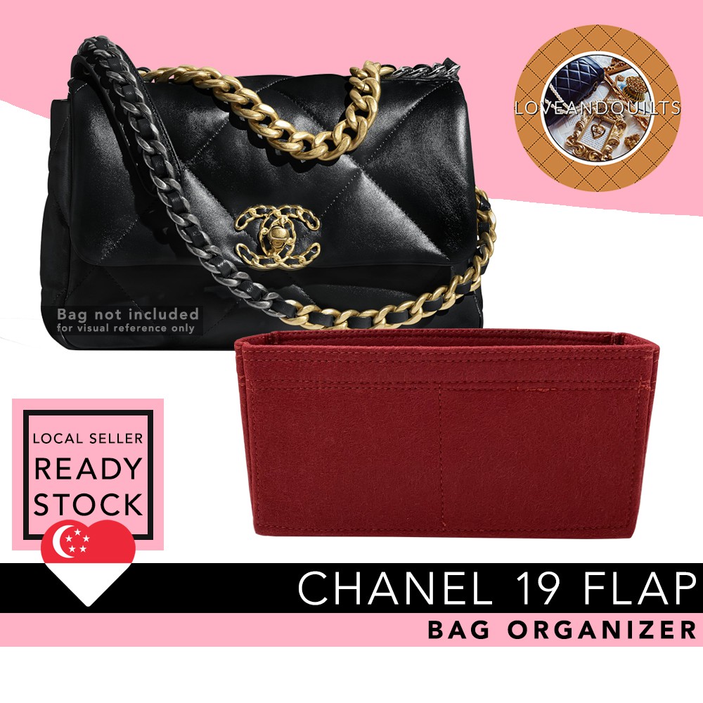 SG]❤️Chanel 19 Flap Bag Organizer bag Insert bag Shaper bag Liner, Premium  Felt Organiser