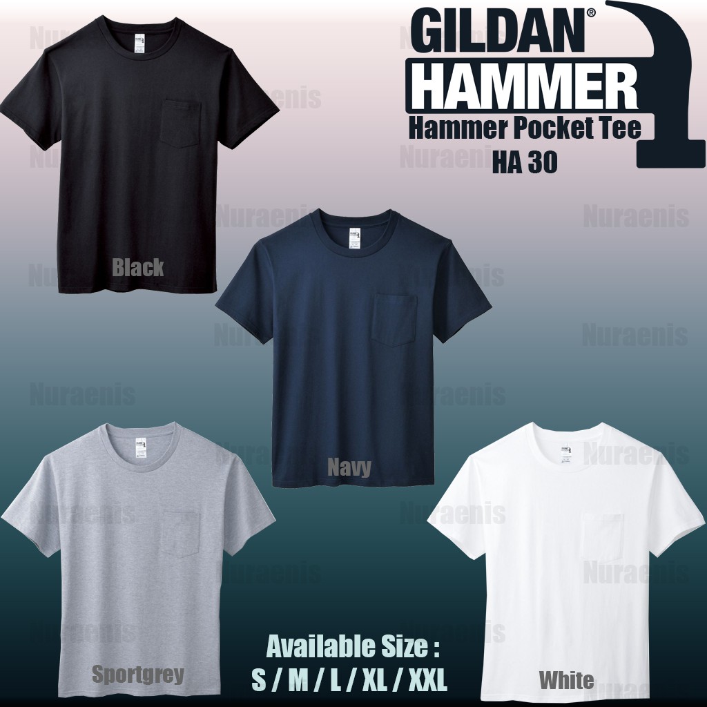 Gildan hammer pocket 2025 t