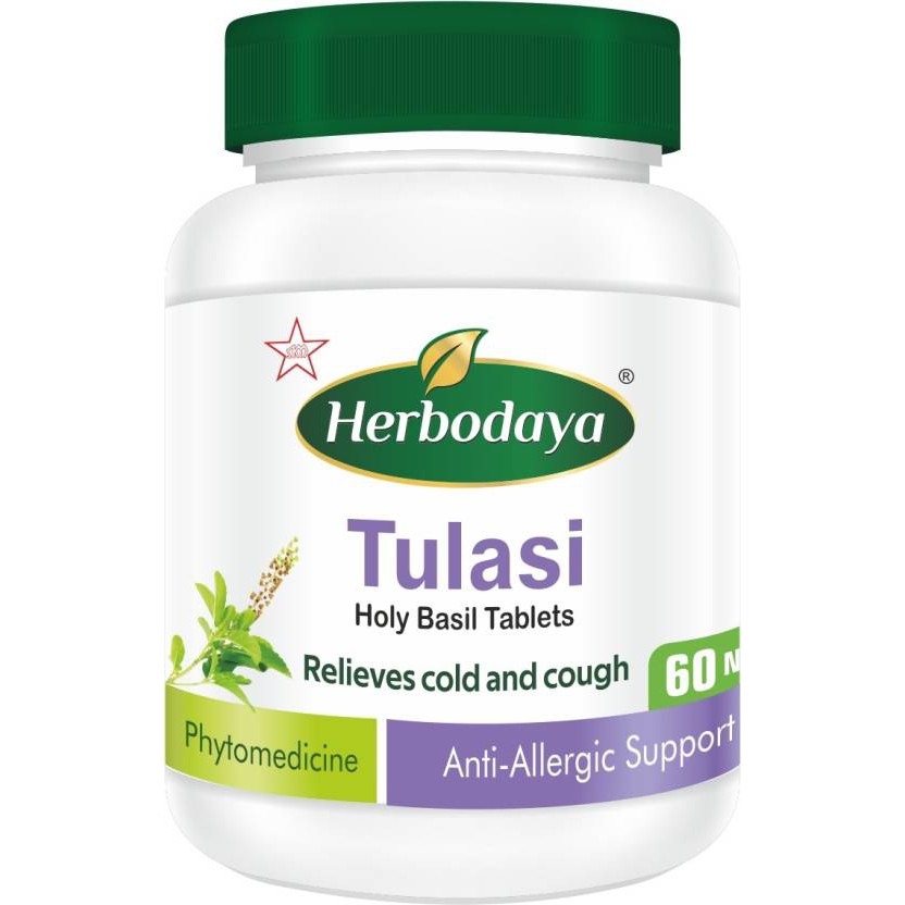 Holy Basil Tablets Tulasi Relieves Cold Cough 60 Tablets