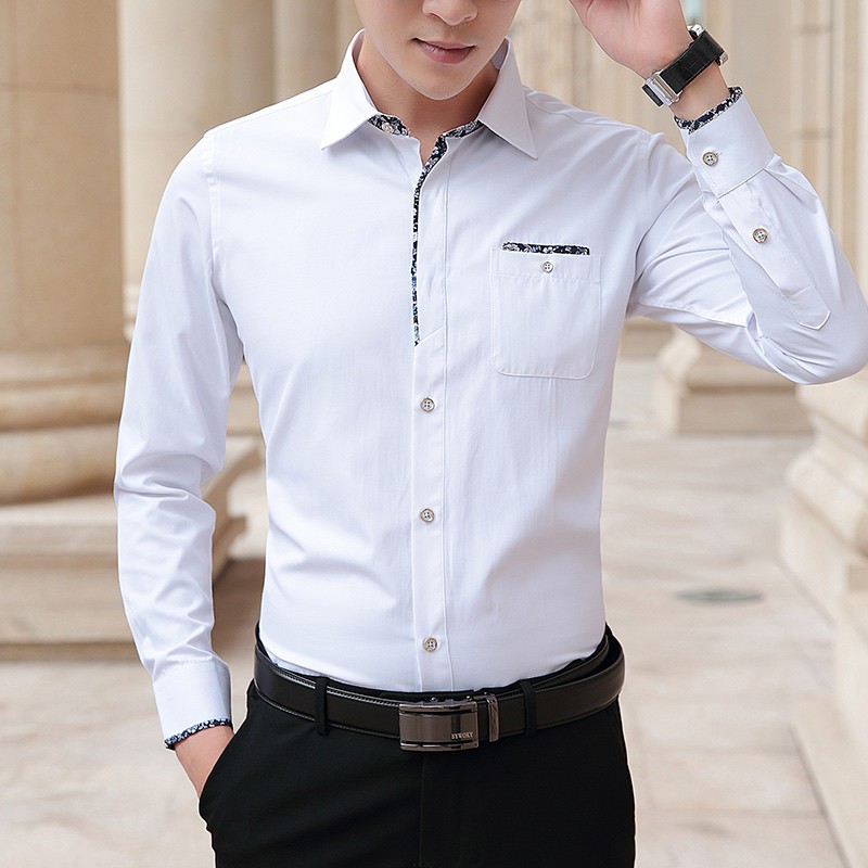 Business casual best sale white shirt