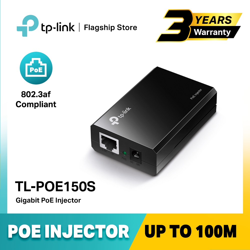TP-LINK TL-PoE150S PoE Injector Adapter, IEEE 802.3af Compliant