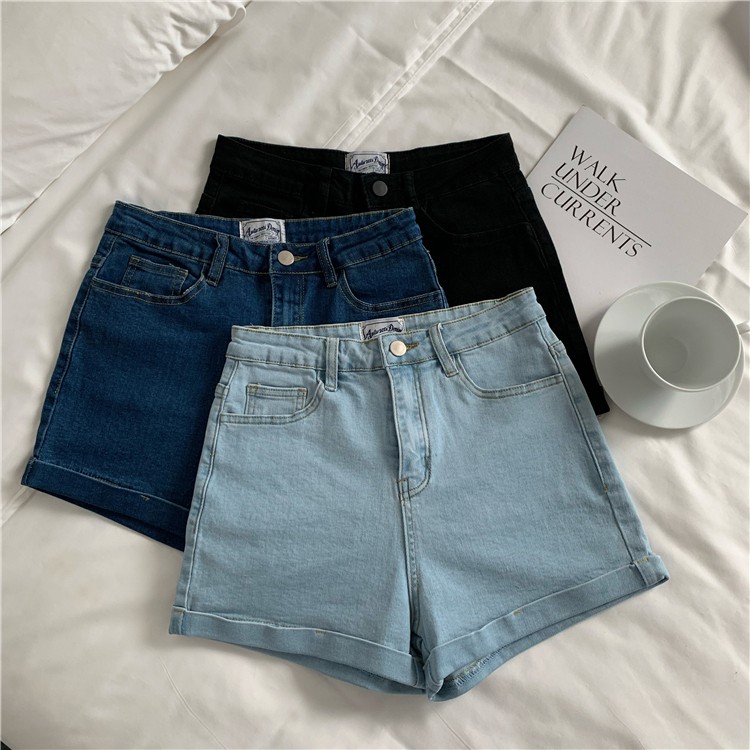 High waist versatile pocket sexy hot sale denim shorts