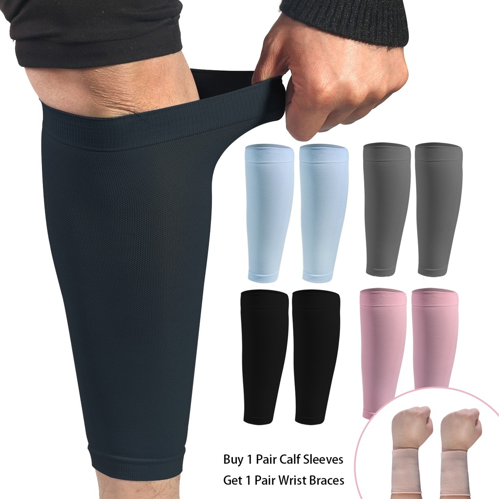 1Pair Calf Compression Sleeves - for Recovery, Varicose Veins, Shin Splint  &Calf Pain Relief Calf Support Leg Compression Socks for Running Cycling  Sports Women Men