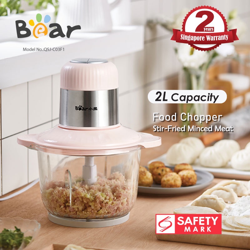 Bear Food Processor, Electric Food Chopper with 2 Glass Bowls (8