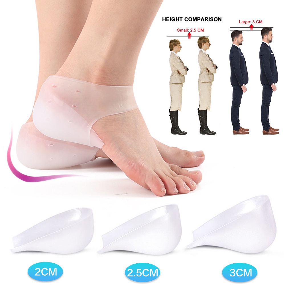 2cm 2.5cm 3cm Invisible Height Increased Insoles Silicone Gel