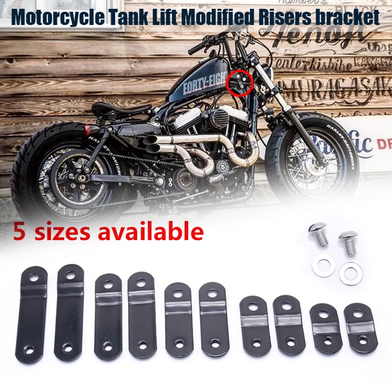 Motorcycle Raise Tank Lift Bracket Modified Risers w/bolt For Harley  Sportster Dyna Iron XL 883 1200 72 48 Black Metal