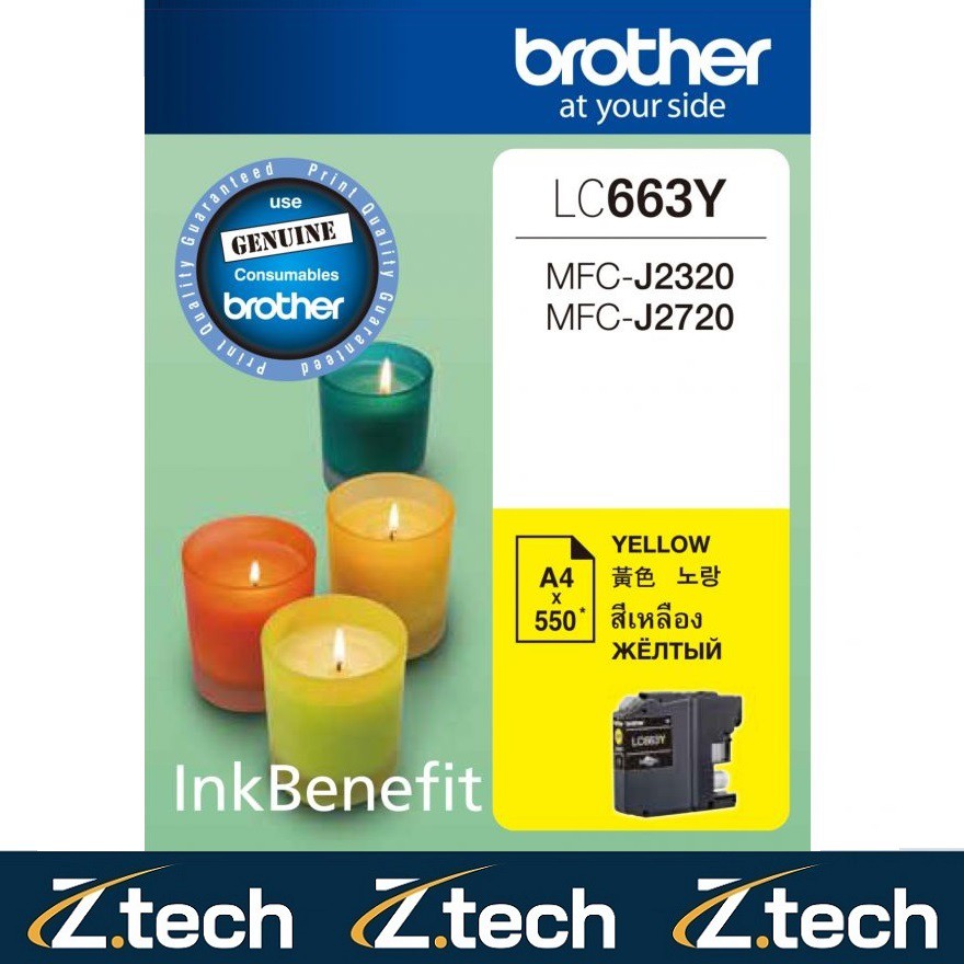 Brother LC663BK LC663C LC663M LC663Y High Yield Ink Cartridge