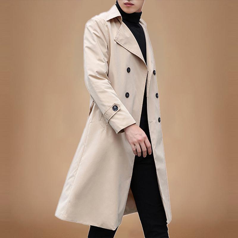 Mens knee length 2025 trench coat