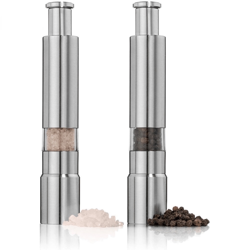 Salt and Pepper Grinder Set w/ refill Top, Stainless Steel Silver Salt  pepper set Powder grinder Pepper grinder Grinder for smok - AliExpress