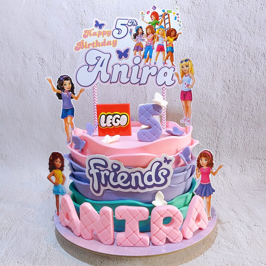 Lego friends birthday discount cake