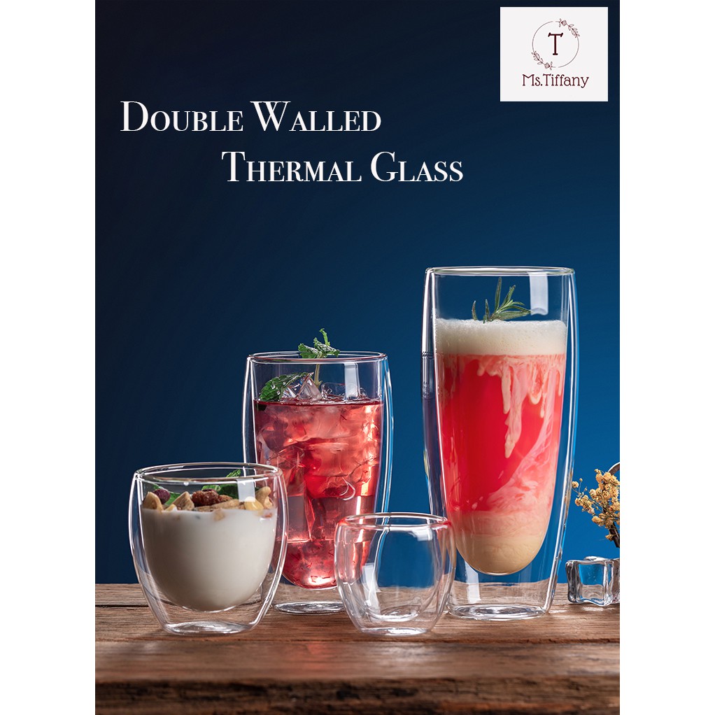 Double Wall Glass Cup Cold Heat Resistance Coffee Tea Milk Juice Beverage  Drinks Thermal Insulated Glasses Drinkware 250 450 ml