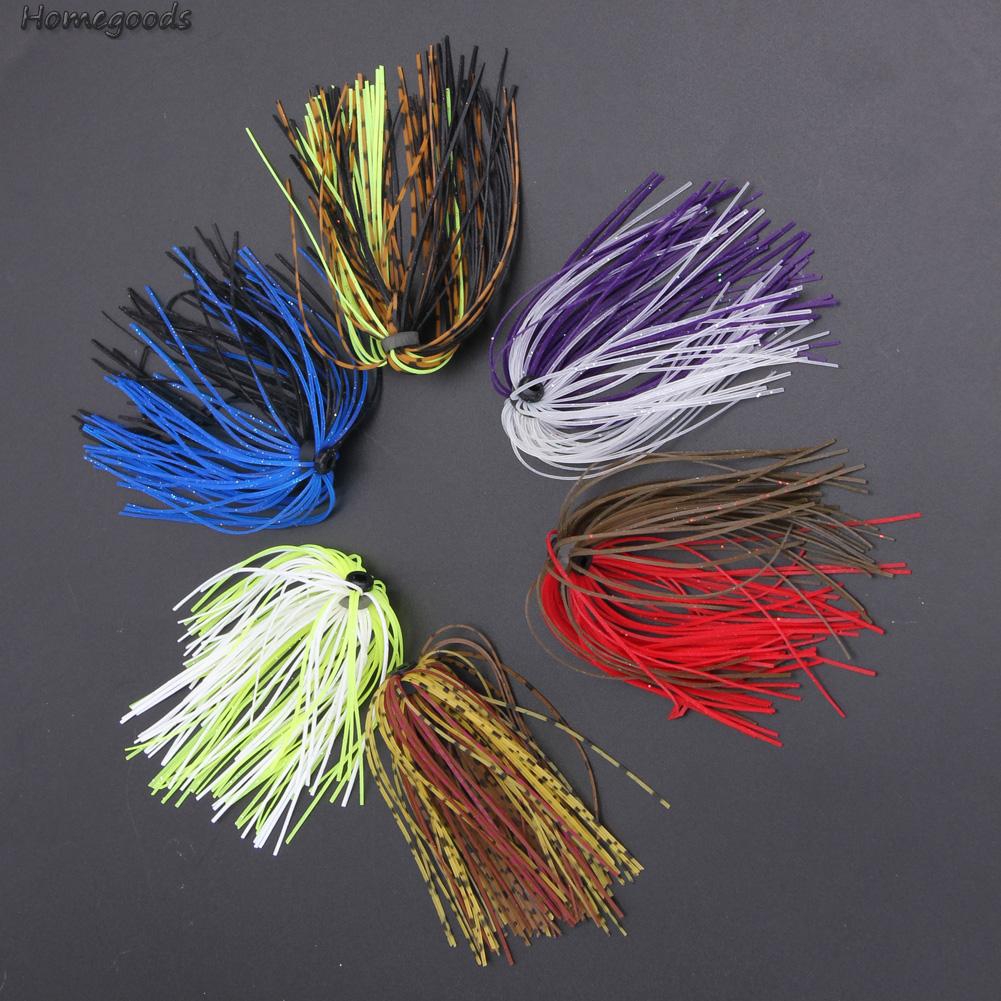 Good Product✧6 Bundles Silicone Skirts DIY Salty Rubber Jig Lures Squid  Fishing Bait