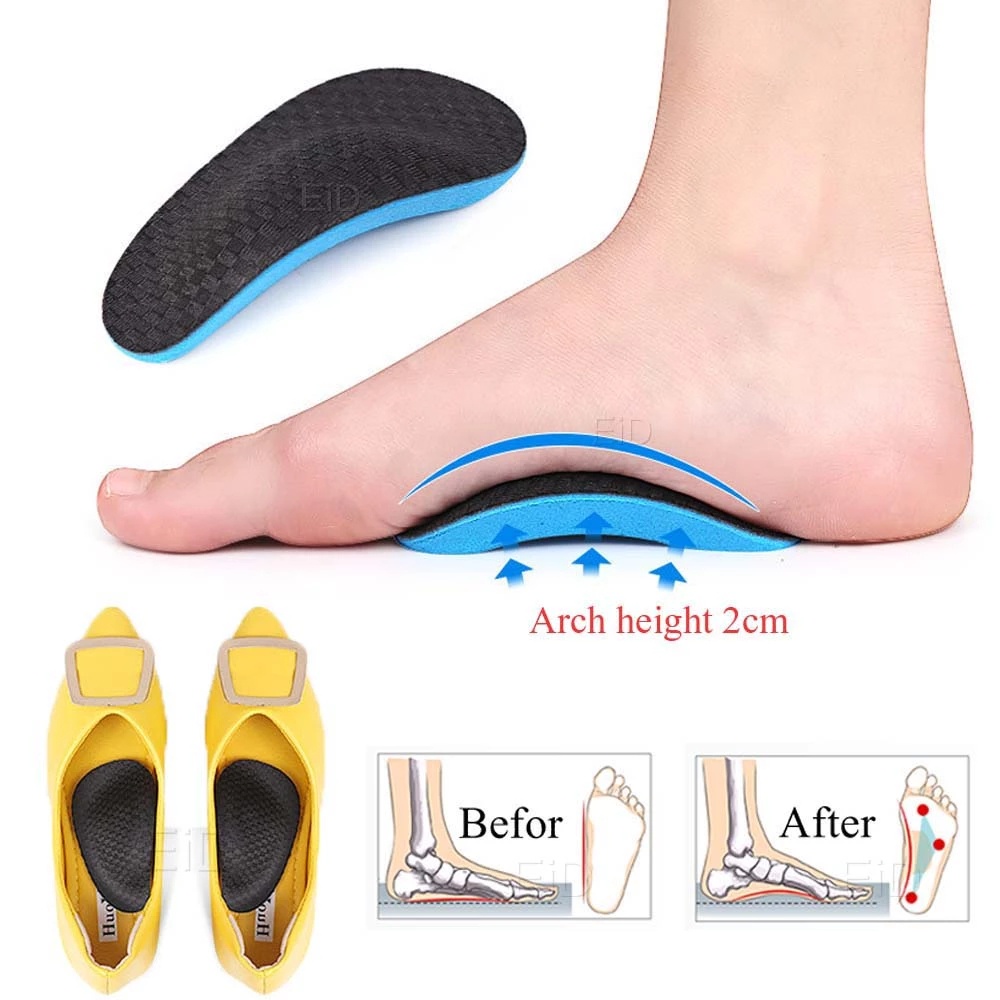 1 Pair EVA Flat Feet Arch Support Orthopedic Insoles Pads Soft Self adhesive Sponge Foot Care Insole Sports Support Non slip Shoe Cushion Pad