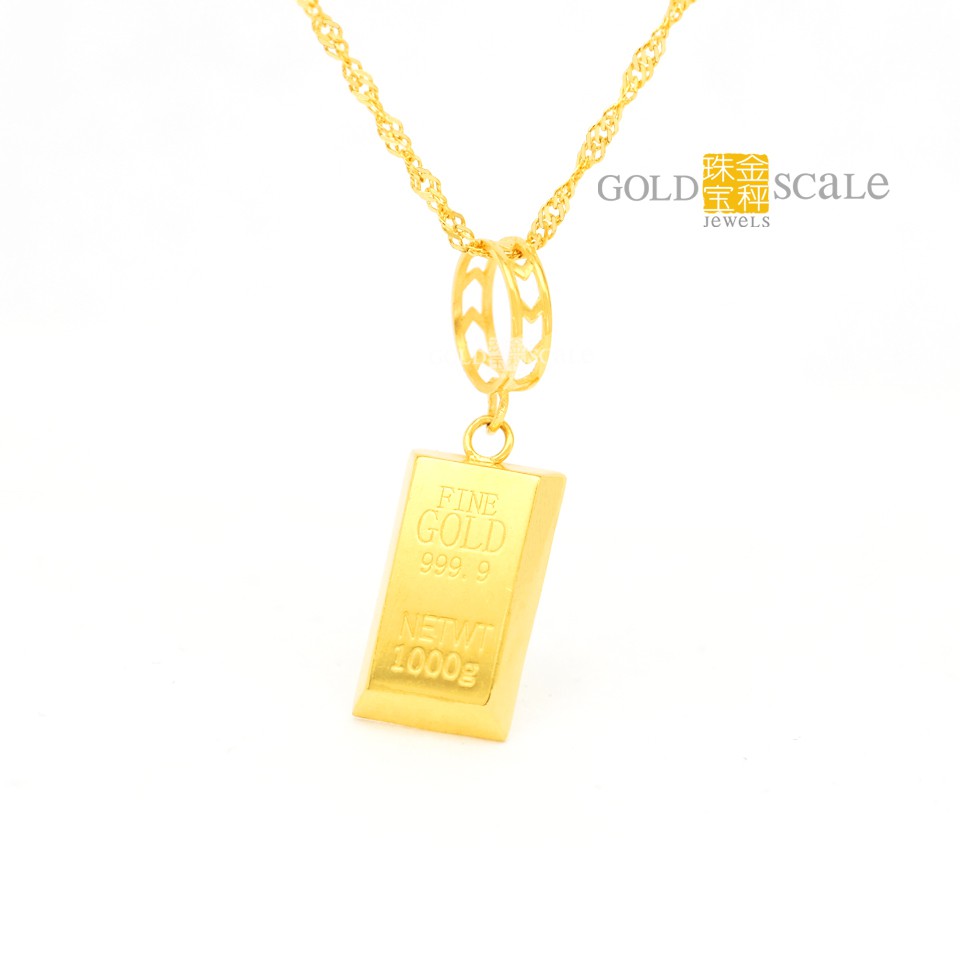 Gold bullion sale bar necklace