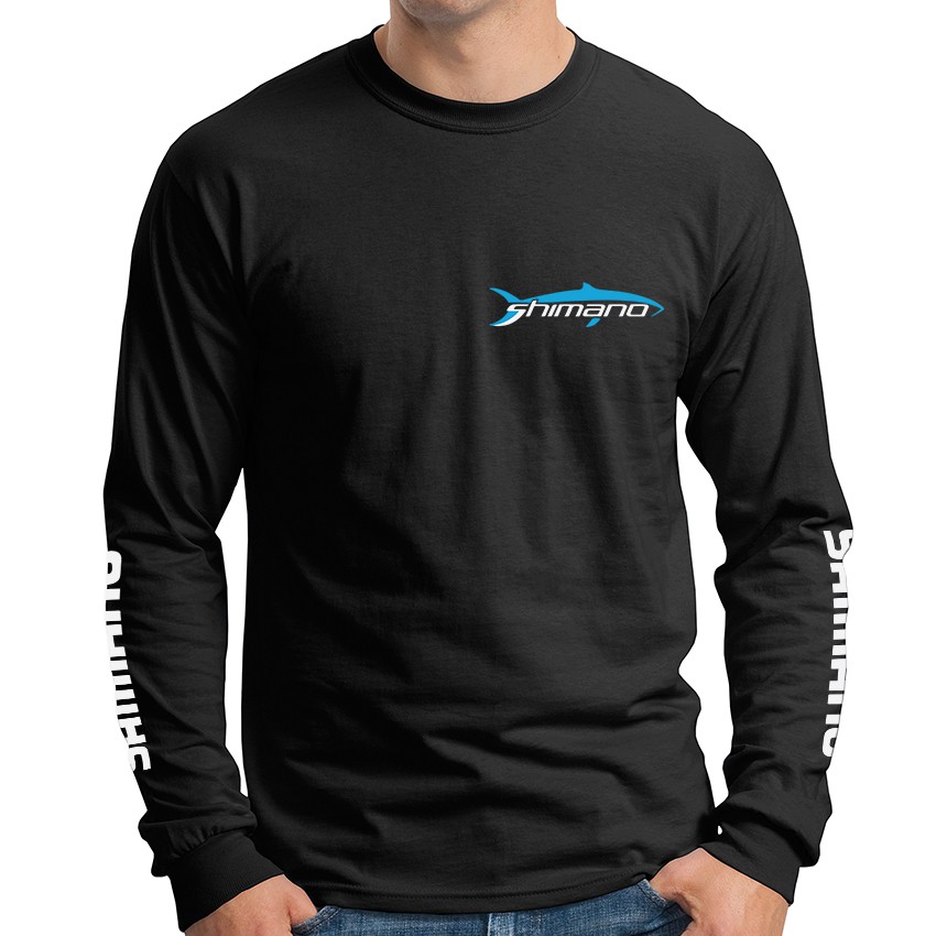 Shimano Fishing SuperSport Memancing Round Neck Long Sleeve T