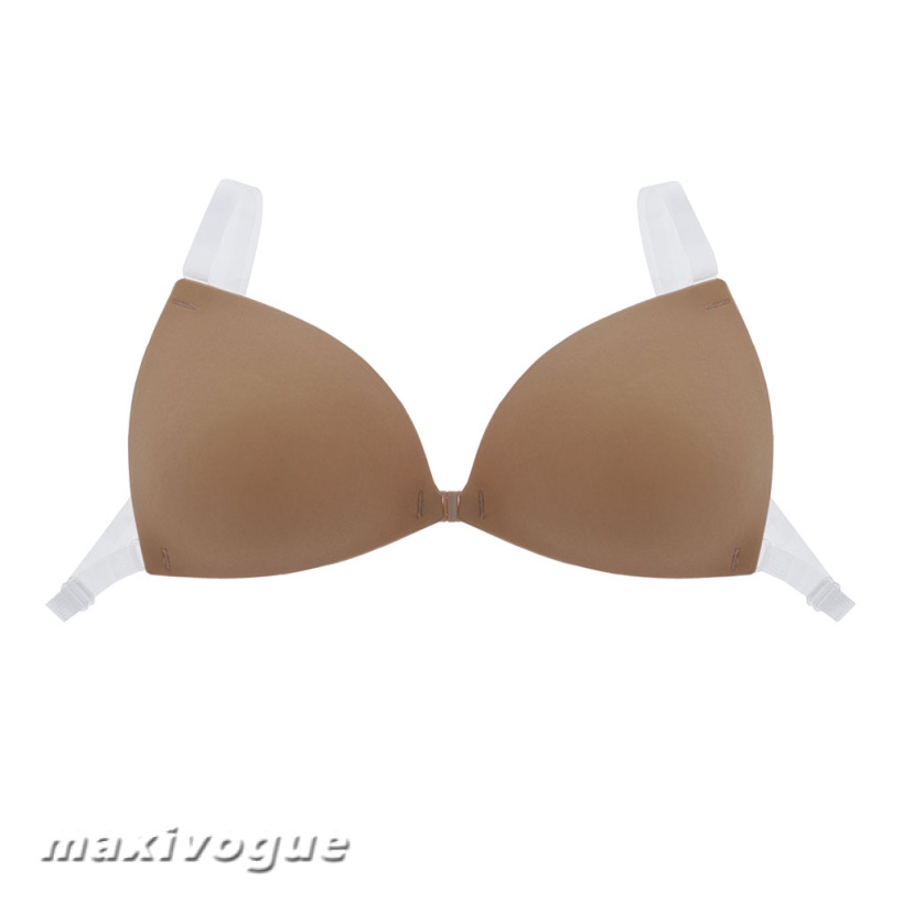 Womens Silicone Strapless Bra Invisible Clear Cross Back Straps