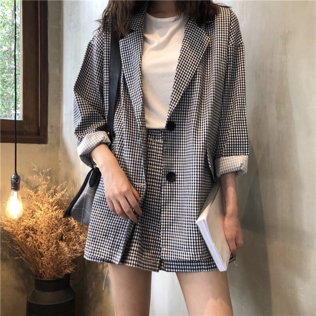 White clearance plaid blazer