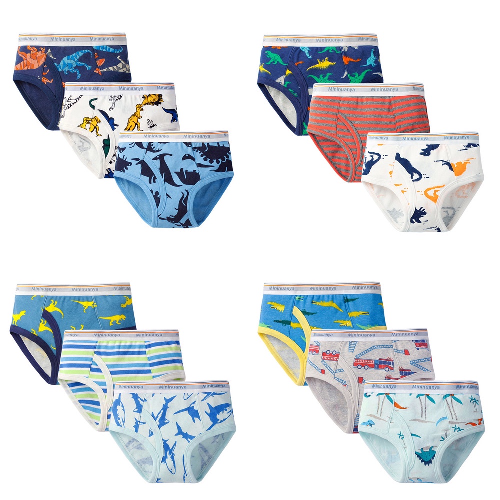 Boys Underwear,Toddler Briefs Shorts 3 Pack Cotton Dinosaur Boys Underpants