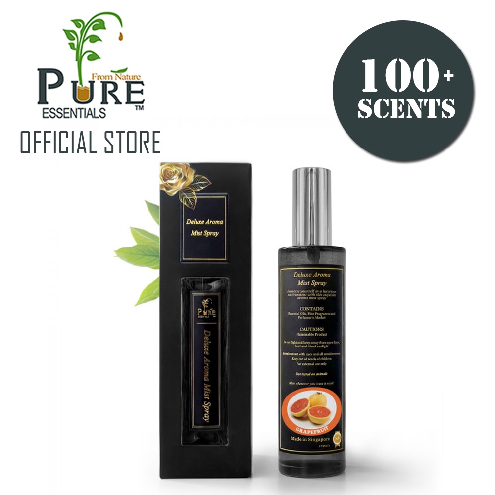 PURE Essentials Deluxe Aroma Mist Spray (Pillow / Linen and Room Freshener  Spray) - 100ml (Over 100 Scents)