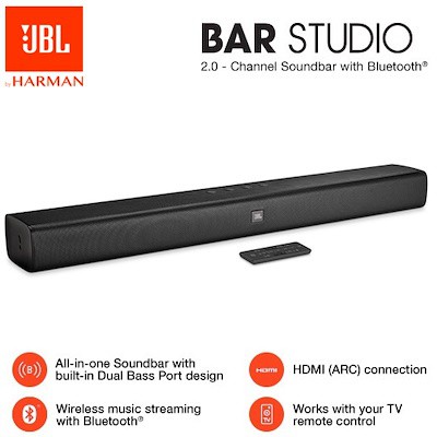 New JBL Bar Studio 2.0 channel Soundbar with Bluetooth