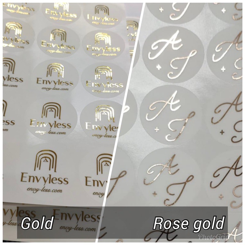 Metallic foil Rose Gold Translucent Clear Custom Stickers - Your Own  Artwork