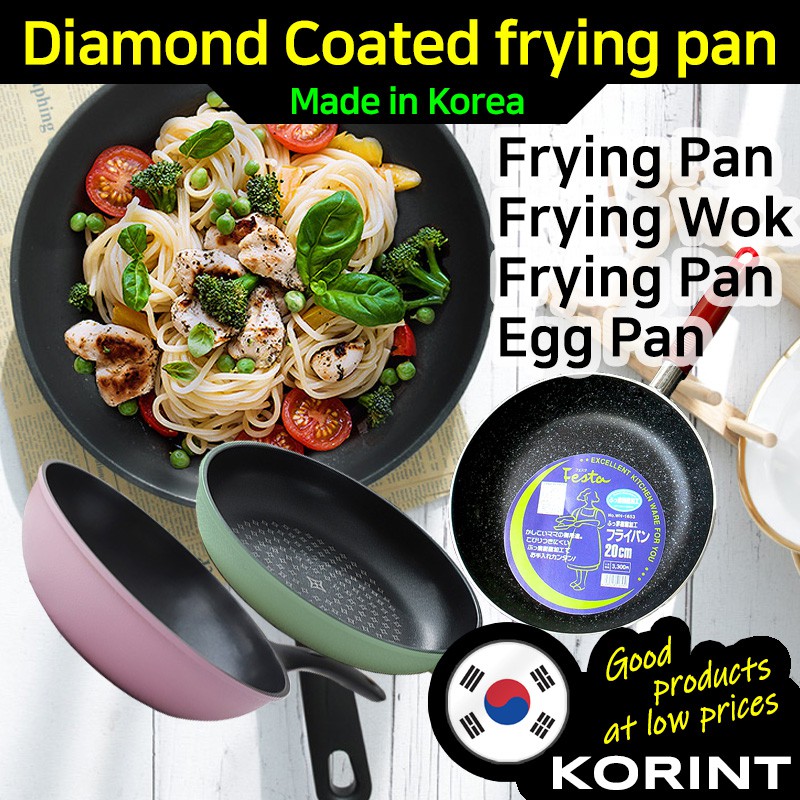 MADE IN KOREA - 3D Diamond Coating Nonstick Wok Frying Pan