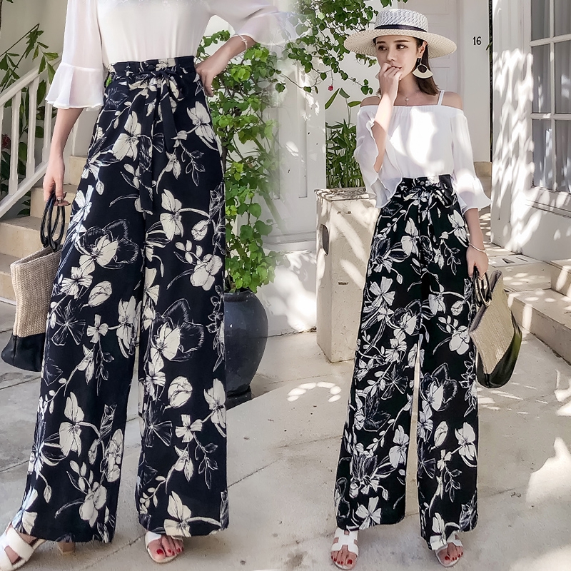 Womens Plus Size Plain Palazzo Trousers Ladies Summer Boho Baggy Wide Leg  Pant