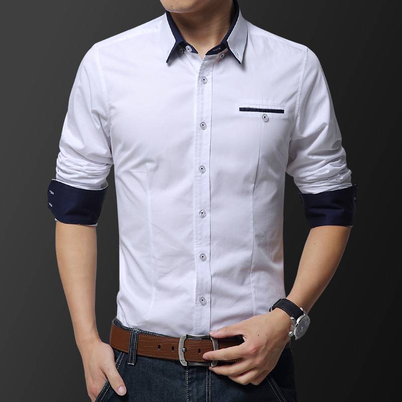 White smart casual on sale shirt