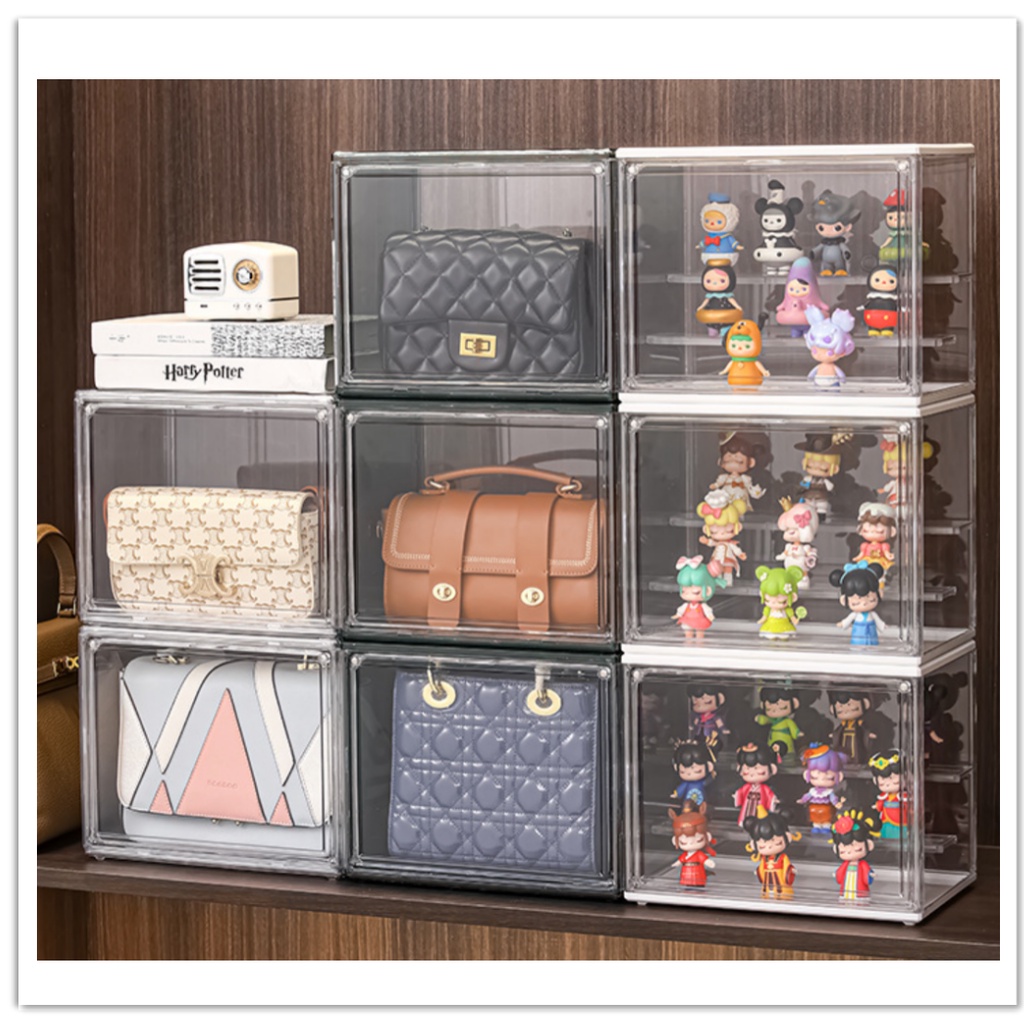 SG Local Stock】Stackable Bag Display Organizer Clear Box Toy Doll