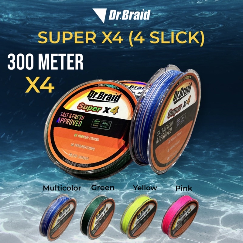 300m Dr.Braid Super X8 (8 Slick) 15lb 20lb 30lb 40lb 50lb 60lb Braided  Fishing Line.